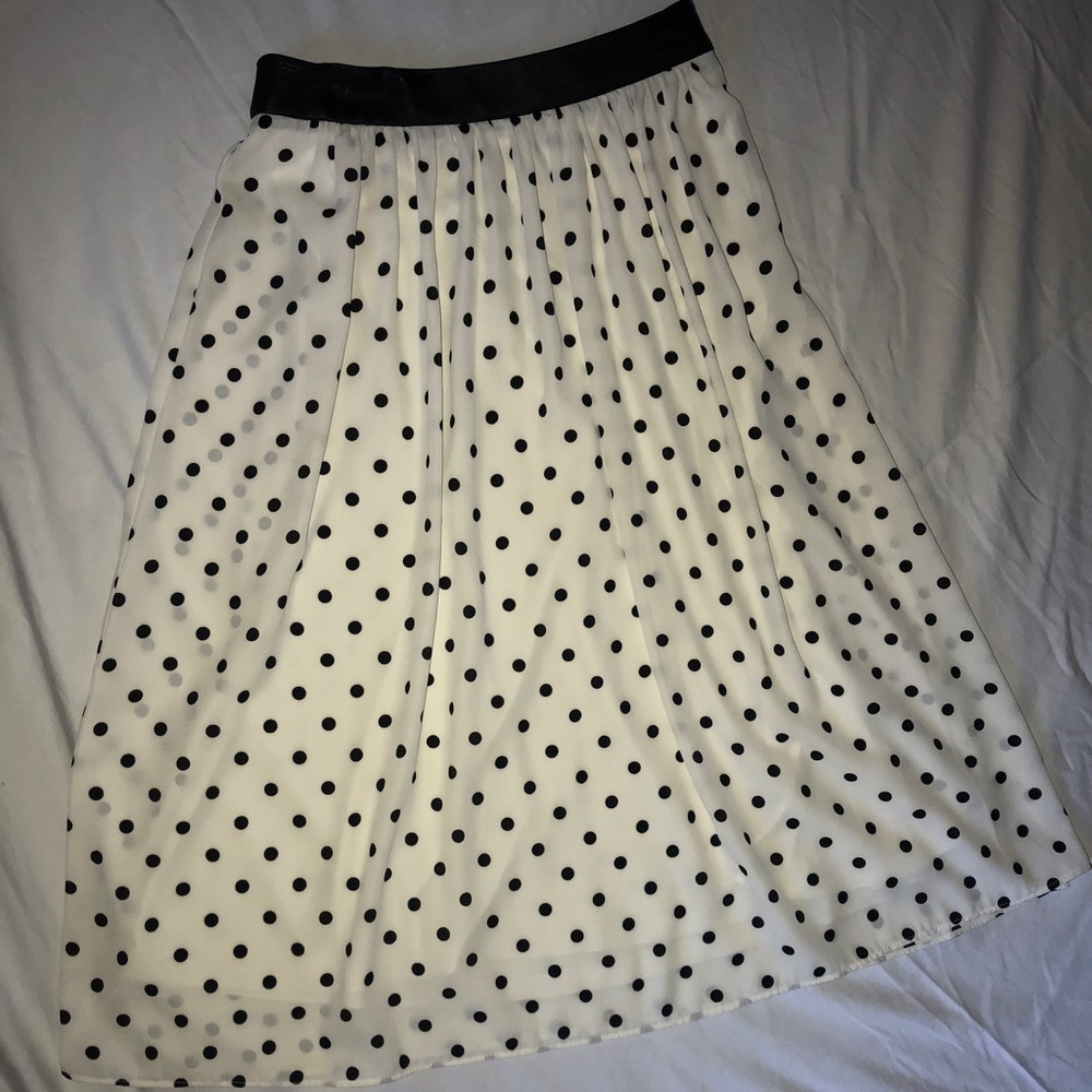 EXPRESS Polka dot Skirt | Black & Cream NWT